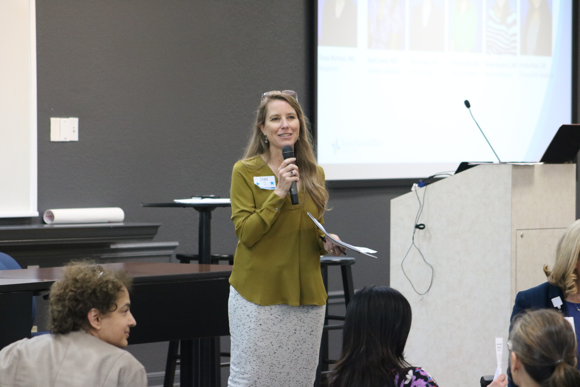 Dr. Sears speaking to physician leadership audience
